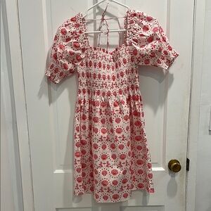 Pink and White Printed Dress